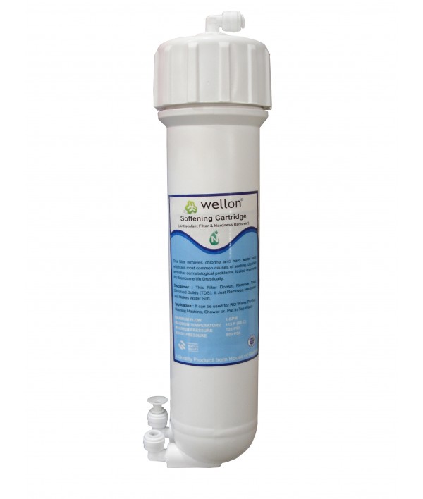 Wellon Water Softener Cartridge for All Types of Water Purifiers to Remove Hardness and Increase Membrane Life. (12'' Inch)(MHT)